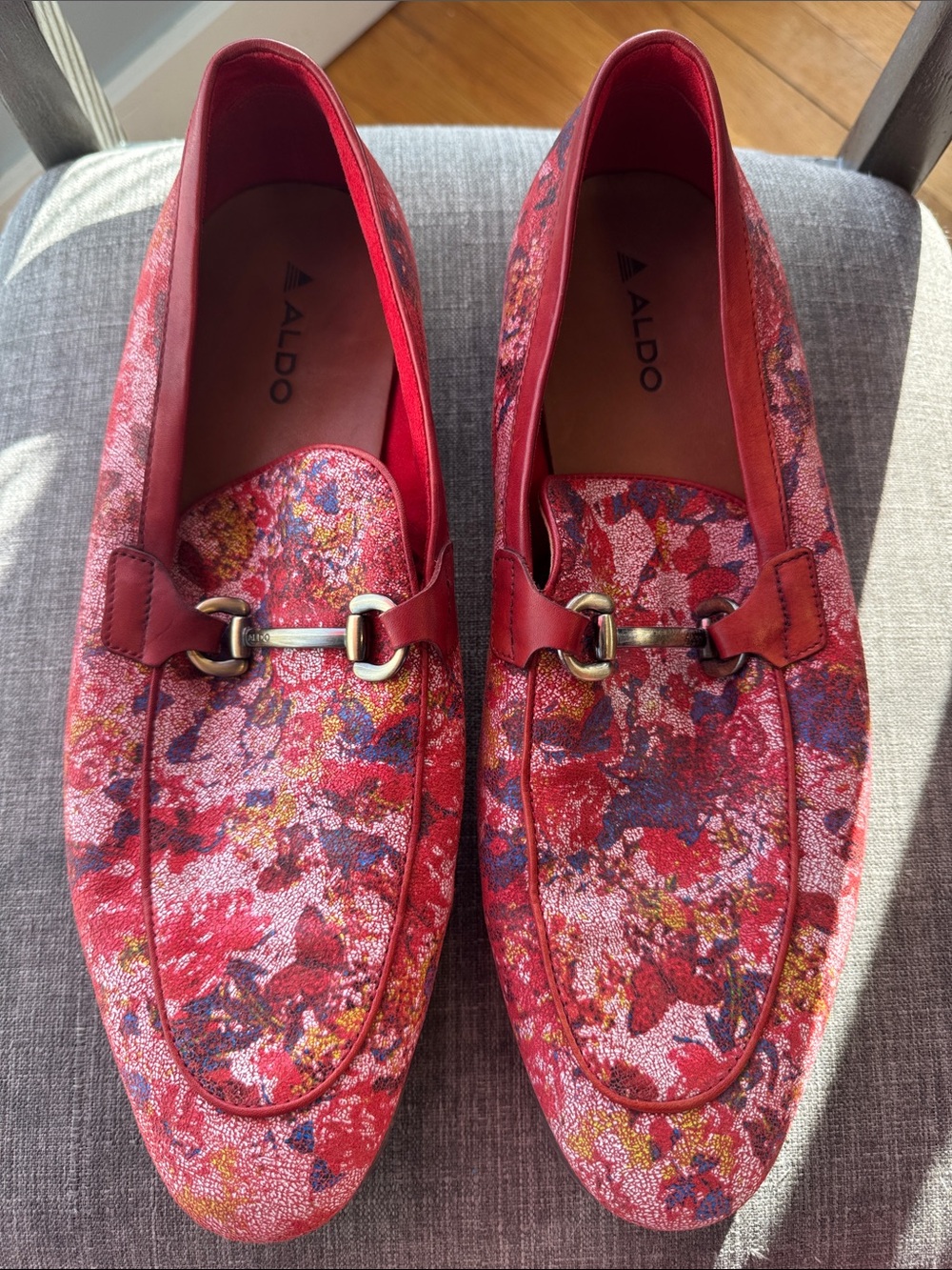 Aldo Red Floral print Menโs Shoes size 12